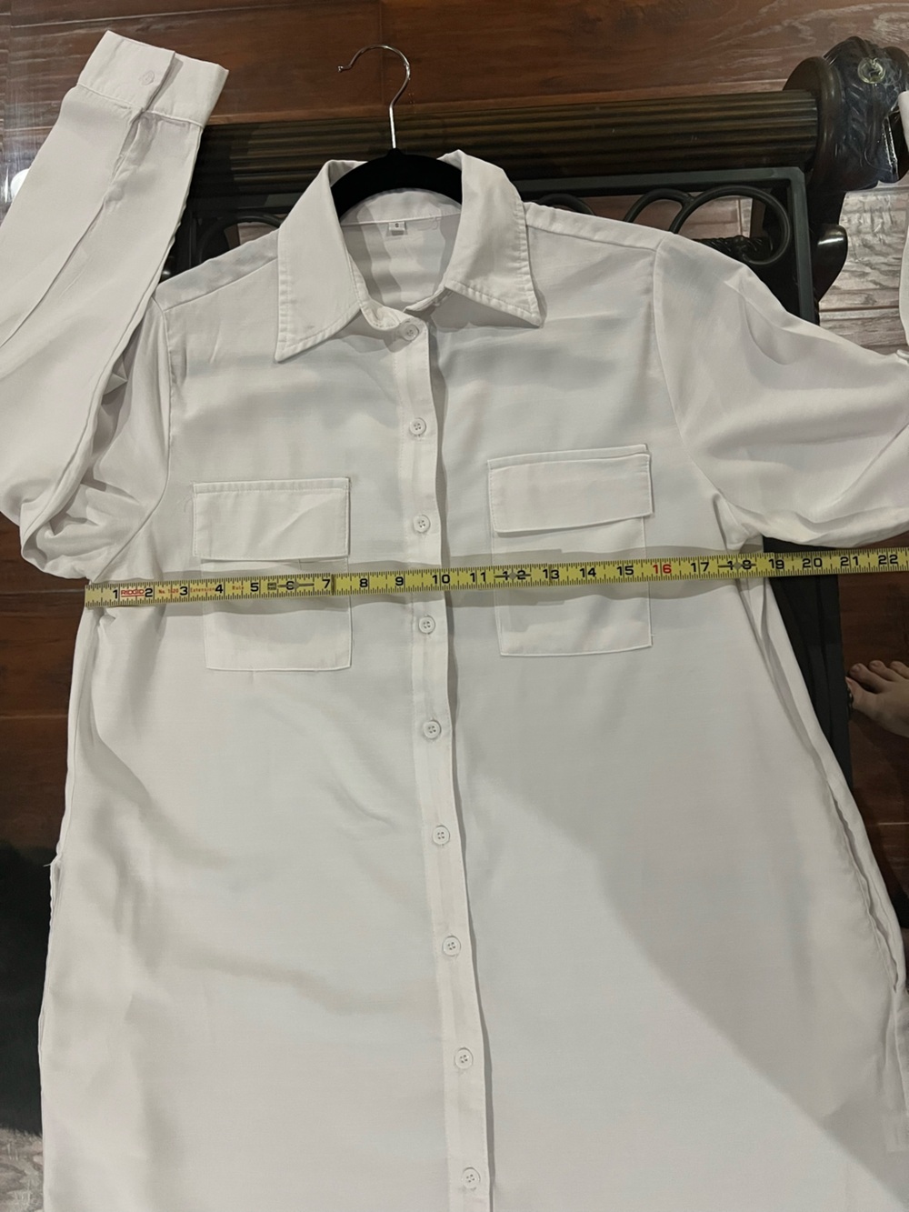 White Button-Down Shirt Dress - Picture 4 of 9
